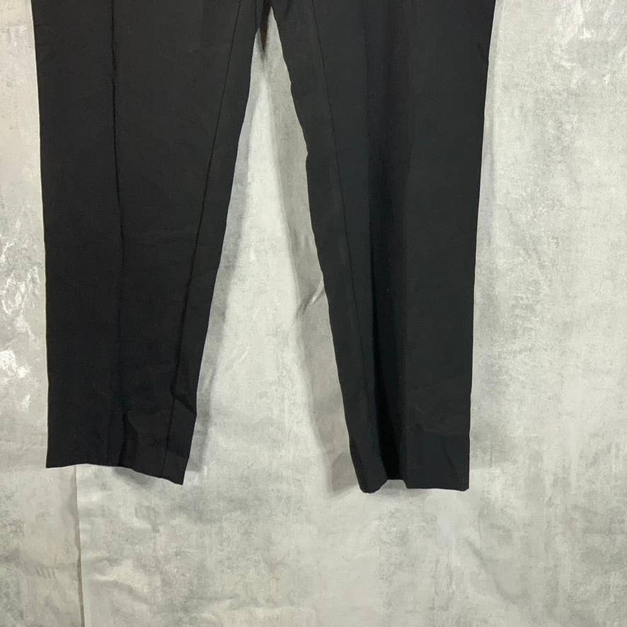CALVIN KLEIN Women's Black Zip-Pocket Mid-Rise Straight-Leg Pants SZ 12