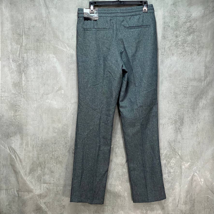 ALFANI Grey Pleated Drawstring Stretch Flat Front Pants SZ S