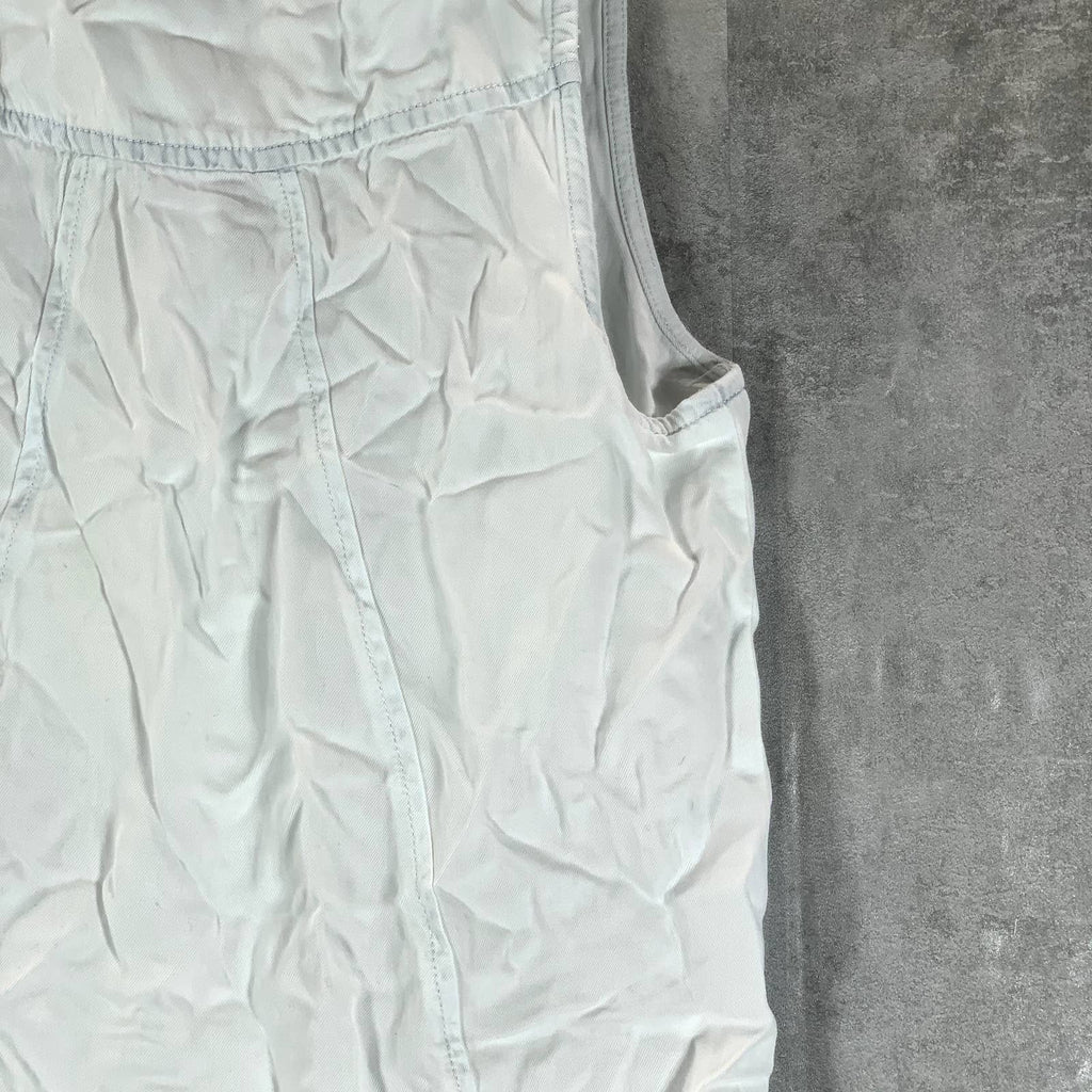 BLACK TAPE Women's Dusty Mint Wash Collared Sleeveless Button-Front Top SZ XS