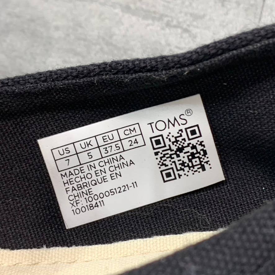 TOMS Women's Black Classic Canvas Round-Toe Slip-on Sneakers SZ 7