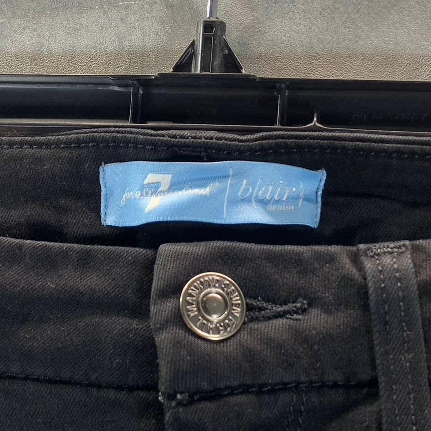 7 FOR ALL MANKIND Women's Black Coated High-Rise Ankle Skinny Jeans SZ 27