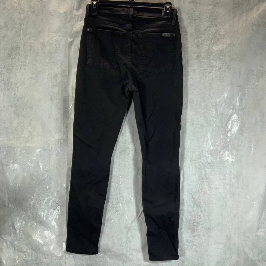 7 FOR ALL MANKIND Women's Black Coated High-Rise Ankle Skinny Jeans SZ 27