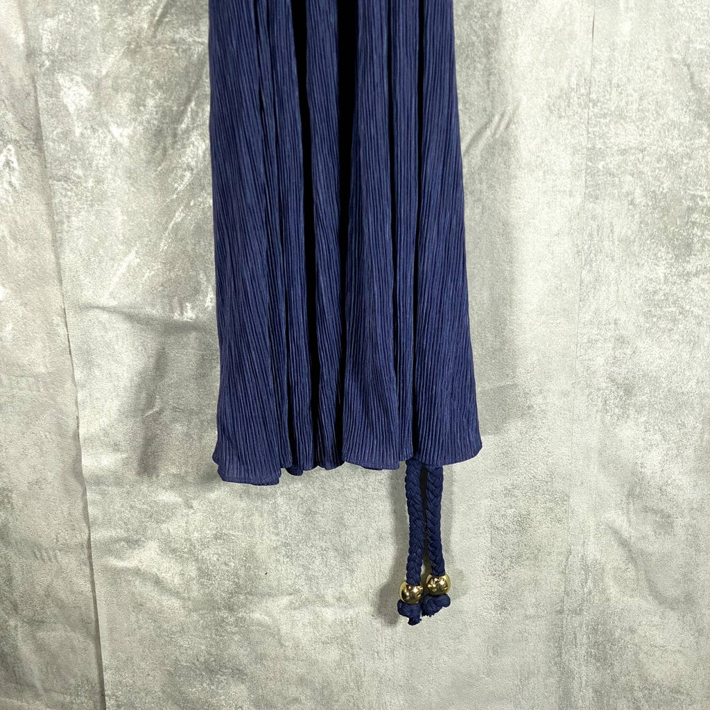 MICHAEL MICHAEL KORS Women's True Navy Crewneck Rope Belt Mini A-Line Dress SZ S
