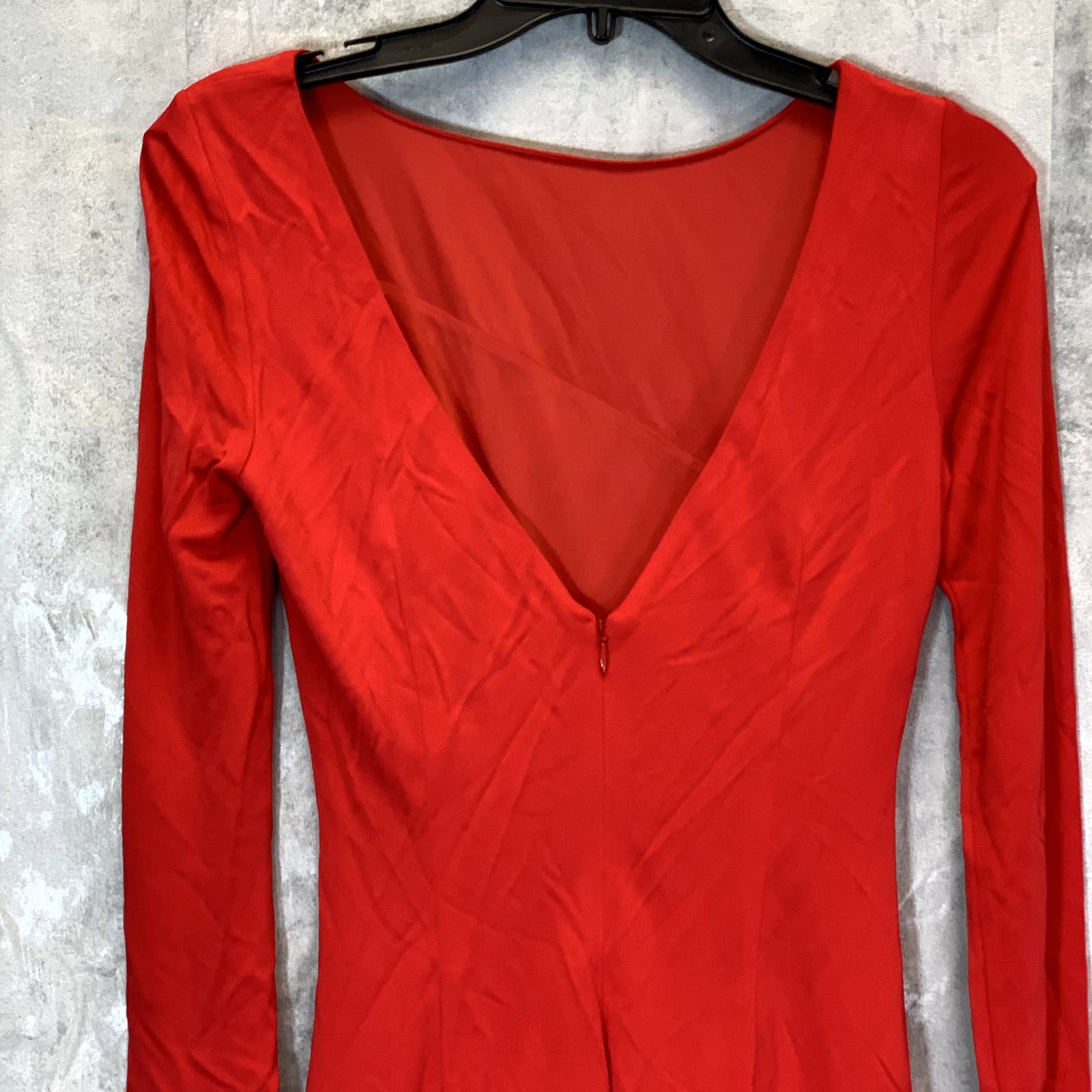 RACHEL ZOE Women's Red Ruched Long Sleeve Side Slit Knee Length Jersey Dress SZ4