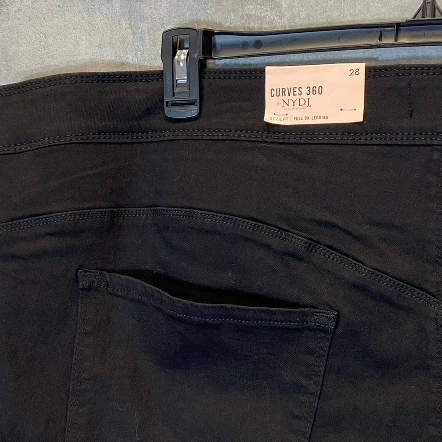 CURVES 360 BY NYDJ Women's Solid Black Sculpt Pull-On Denim Leggings SZ 28