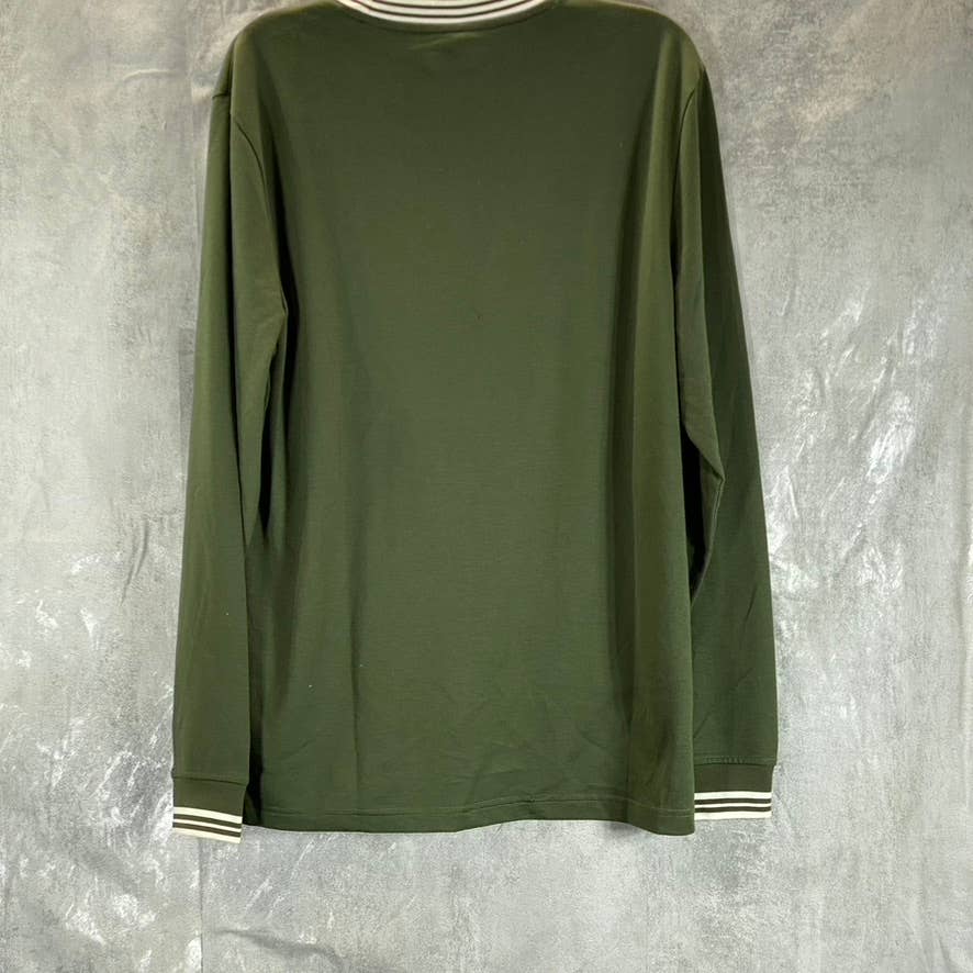 ALFANI Men's Costa Green Vari-Stripe Crewneck Long-Sleeve Pullover Shirt SZ L