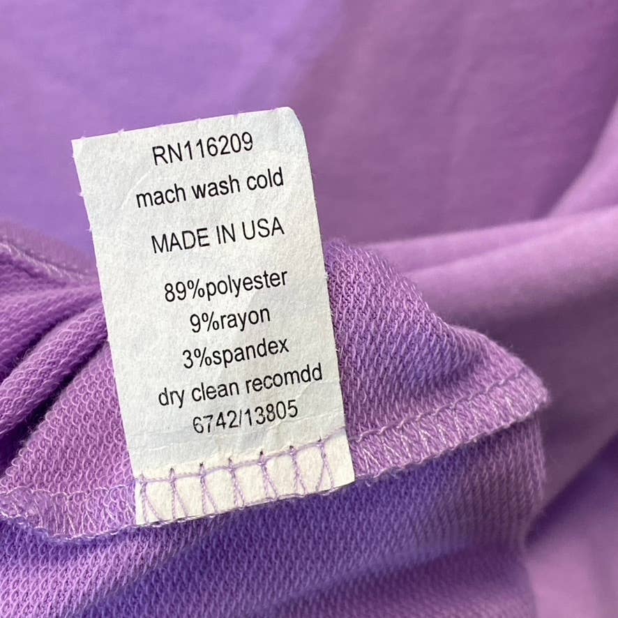 VELEVET TORCH Women's Lavender Bell Long Sleeve Crewneck Tunic SZ XS