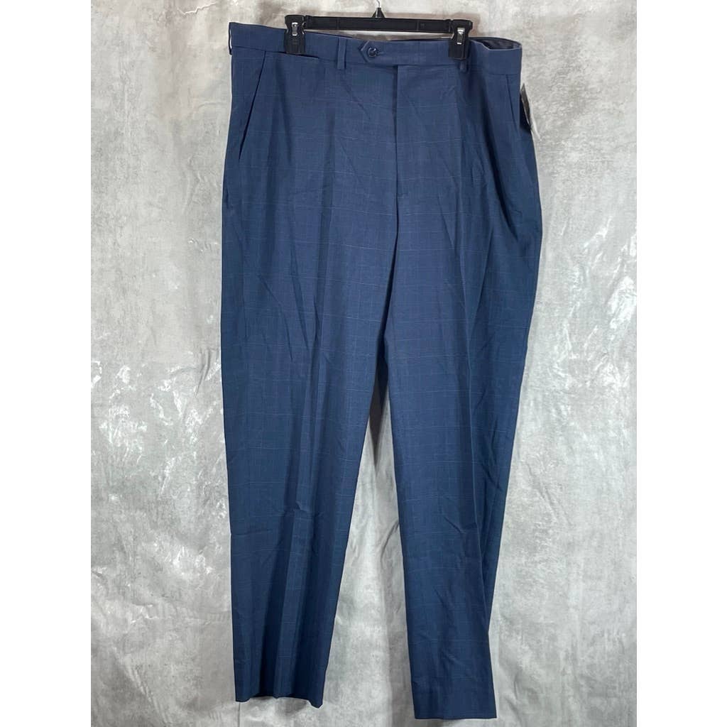 NAUTICA Men's Navy Plaid Modern-Fit Bi-Stretch Suit Pants SZ 41X32