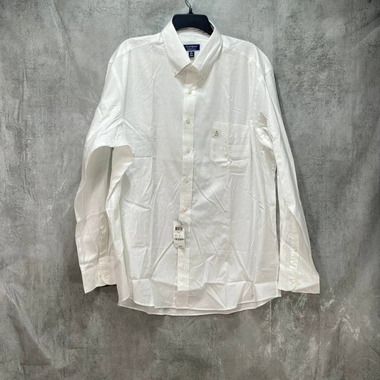 CLUB ROOM White Regular Fit Performance Stretch Pinpoint Solid Dress Shirt SZ XL