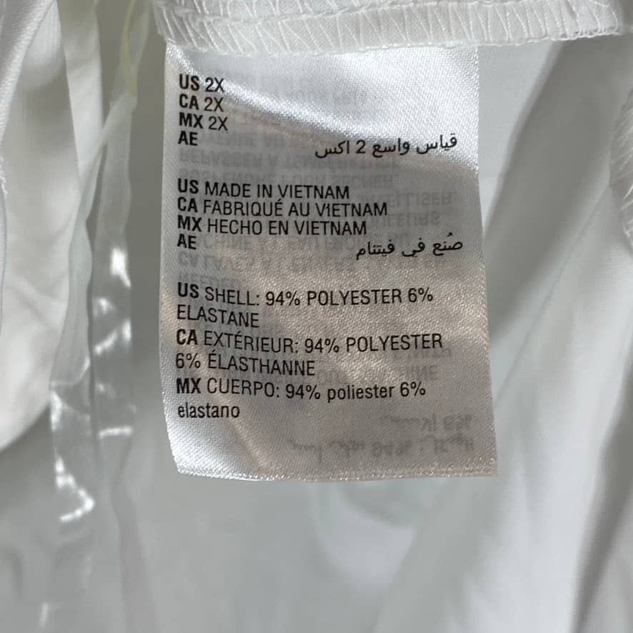 BAR III Women's Plus Blanc V-Neck Seamed Short-Sleeve Top SZ 2X