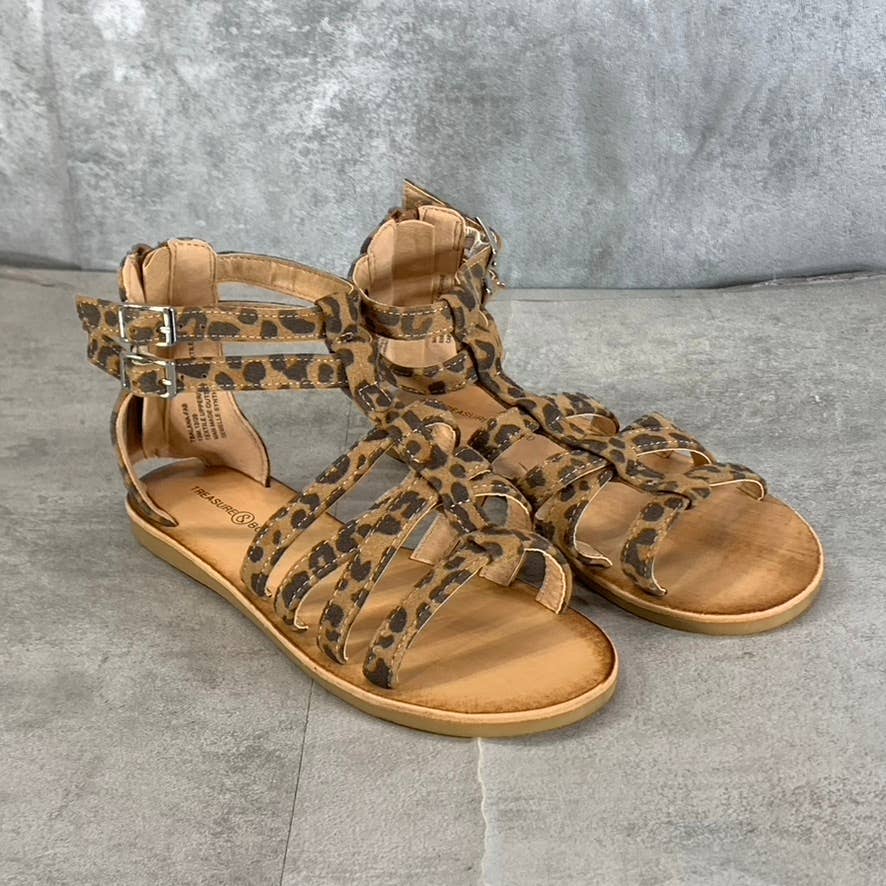 TREASURE & BOND Girl's Tan/Brown Cheetah-Print Alana Gladiator Sandals SZ 13