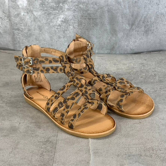 TREASURE & BOND Girl's Tan/Brown Cheetah-Print Alana Gladiator Sandals SZ 13