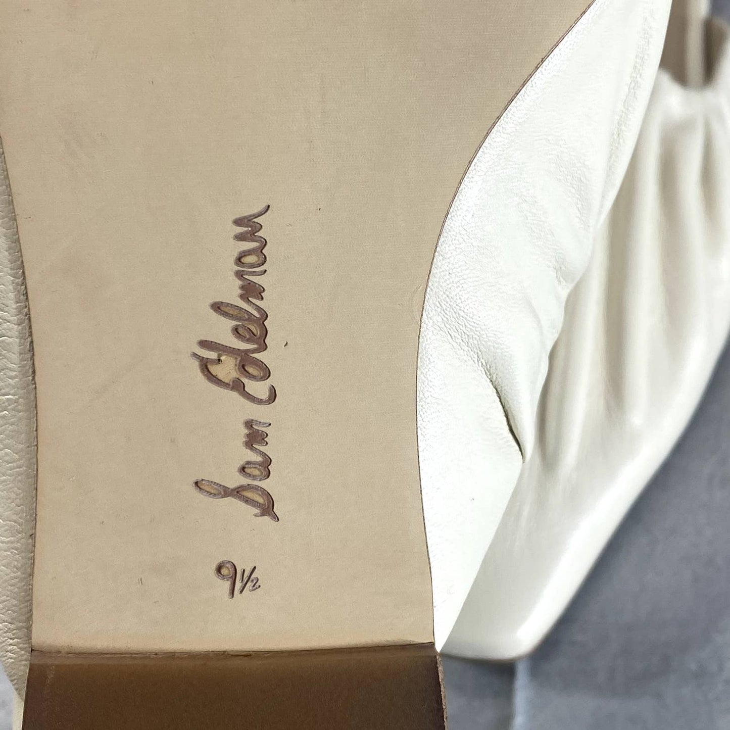 SAM EDELMAN Women's Ivory Leather Cecilia Almond-Toe Slip-On Mule Sandals SZ 9.5