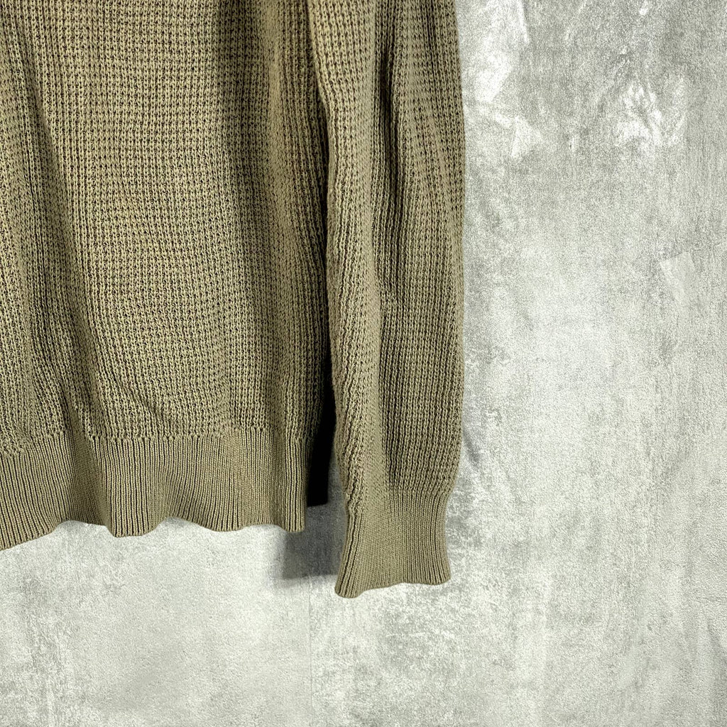 INC INTERNATIONAL Men's Green Tea Leaf Colorblocked Cotton Full-Zip Sweater SZ L