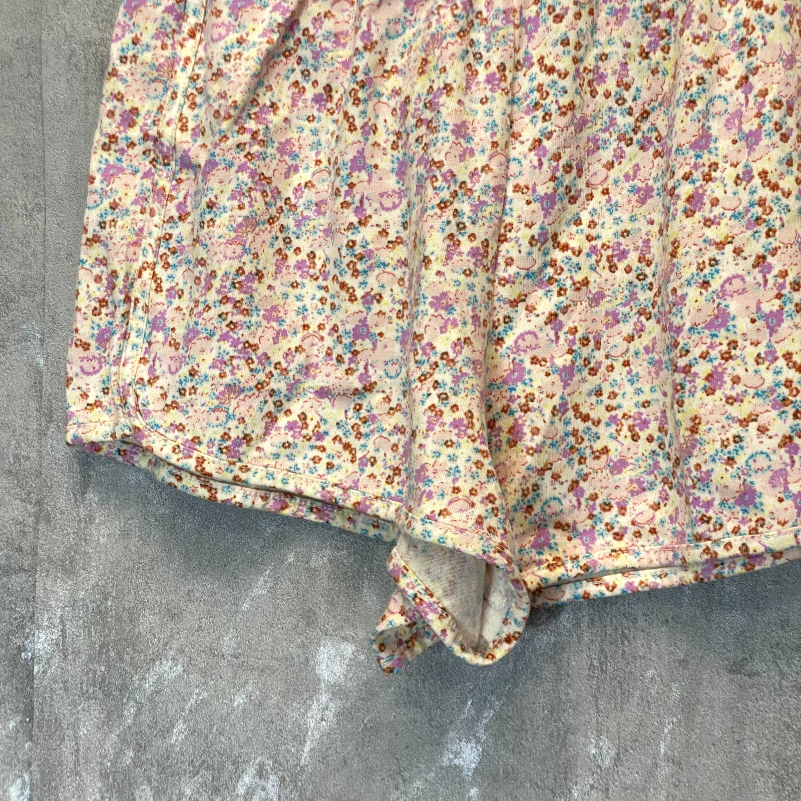 ABOUND Pink-Ivory Maeisy Ditsy Dolphin Hem Elastic Waist Pull-On Shorts SZ XXS