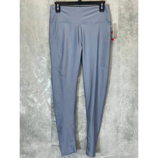 PRO-FIT Activewear Grey Blue Lightweight Ruched Breathable High-Waist Pull-On Leggings SZ L