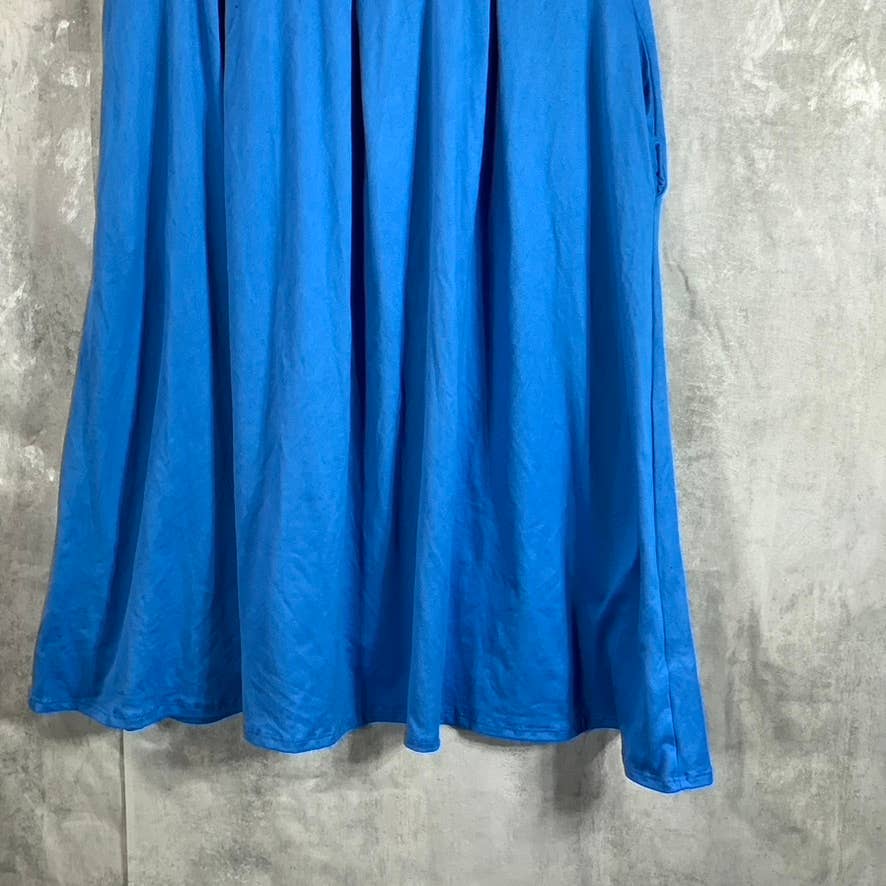24SEVEN COMFORT APPAREL Women's Blue Short Sleeve Pocket Detail Dress SZ XL