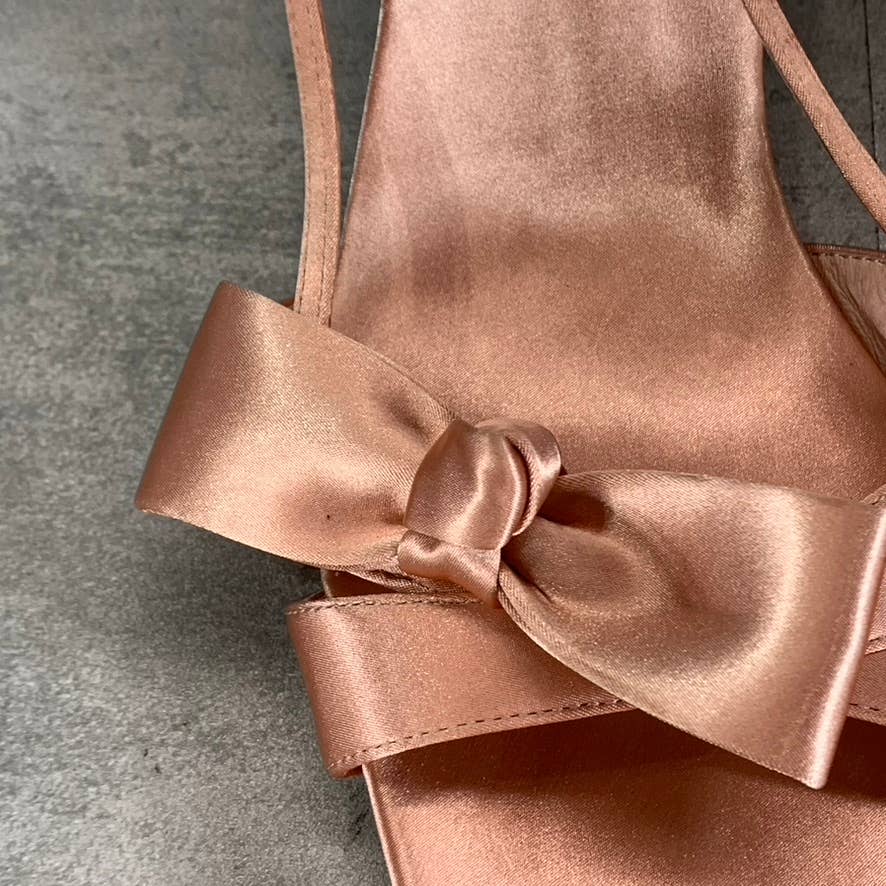 JEFFREY CAMPBELL Women's Natural Satin Take a Bow Square-Toe Slingback Sandals