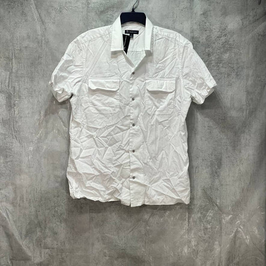 INC INTERNATIONAL CONCEPTS White Regular-Fit Short Sleeve Shirt SZ L