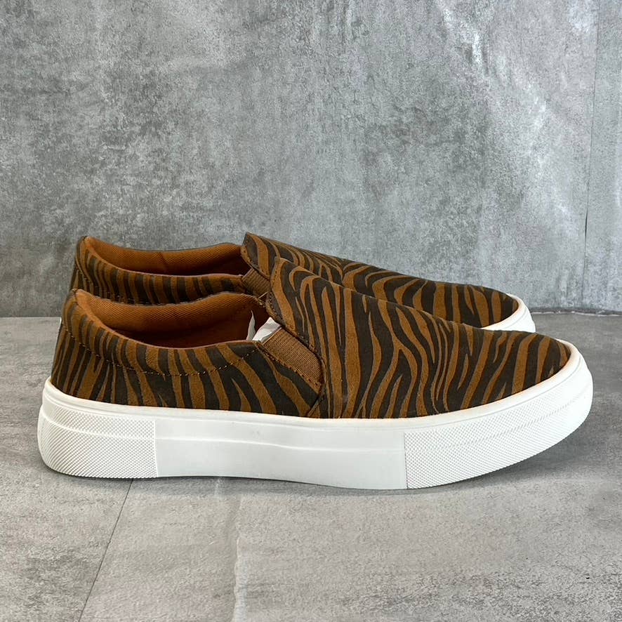 COCONUTS By MATISSE Women's Brown Tiger Stripe Molly Slip-On Shoes SZ 7