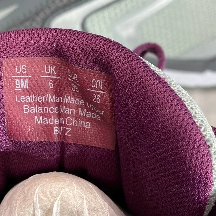 DR. SCHOLL'S Women's Grey-Burgundy Blitz Walking Lace-Up Sneakers SZ 9