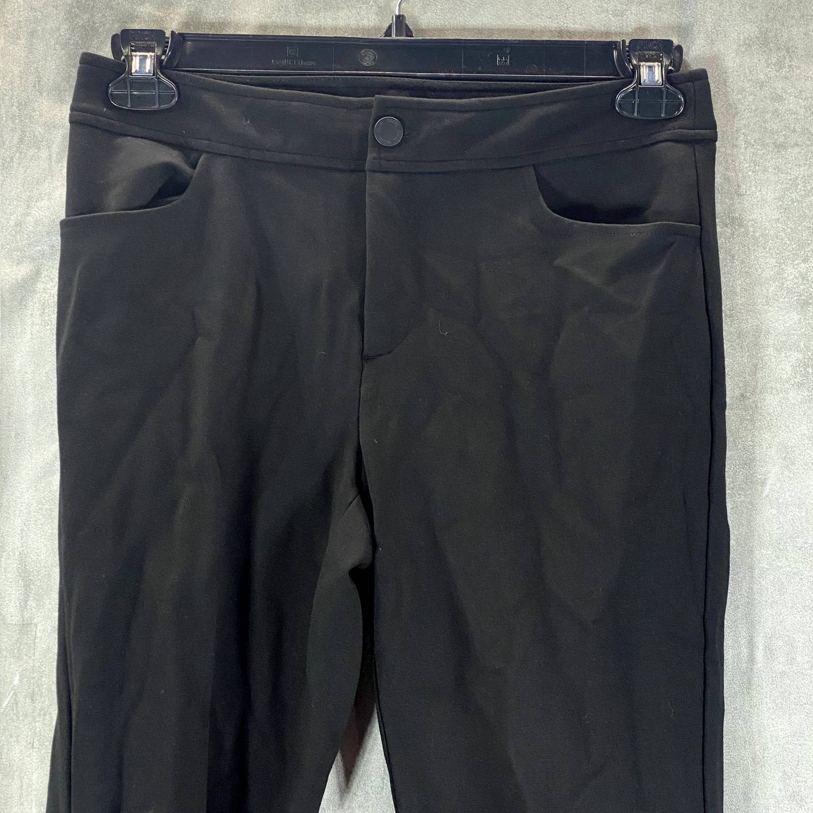 ANNE KLEIN Women's Black Solid Mid-Rise Compression Straight-Leg Pants SZ 2