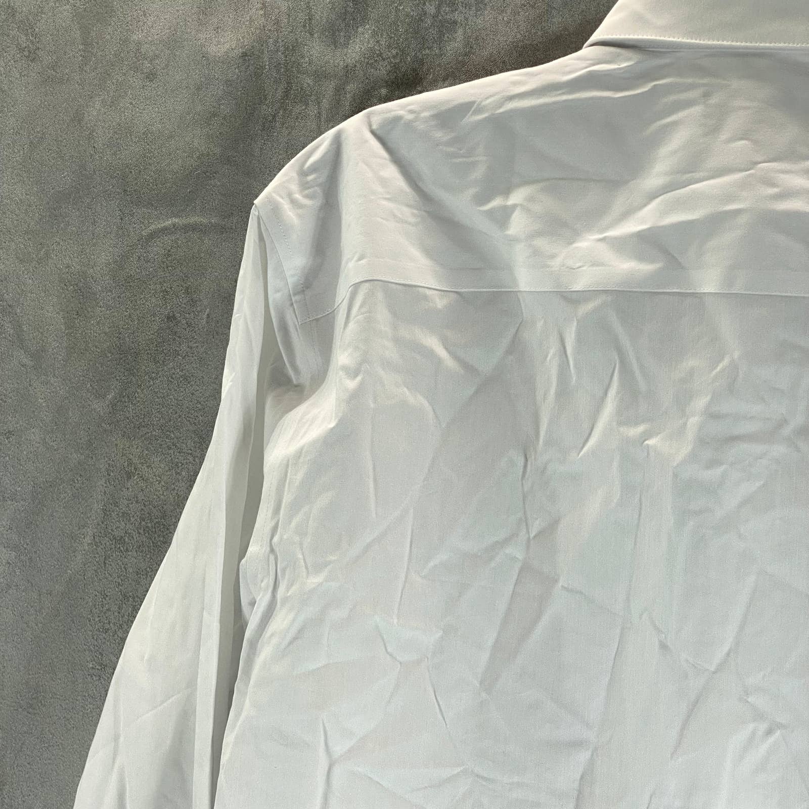 ALFANI AlfaTech Men's White Solid Regular-Fit Dress Shirt SZ M(15-15.5 34/35)