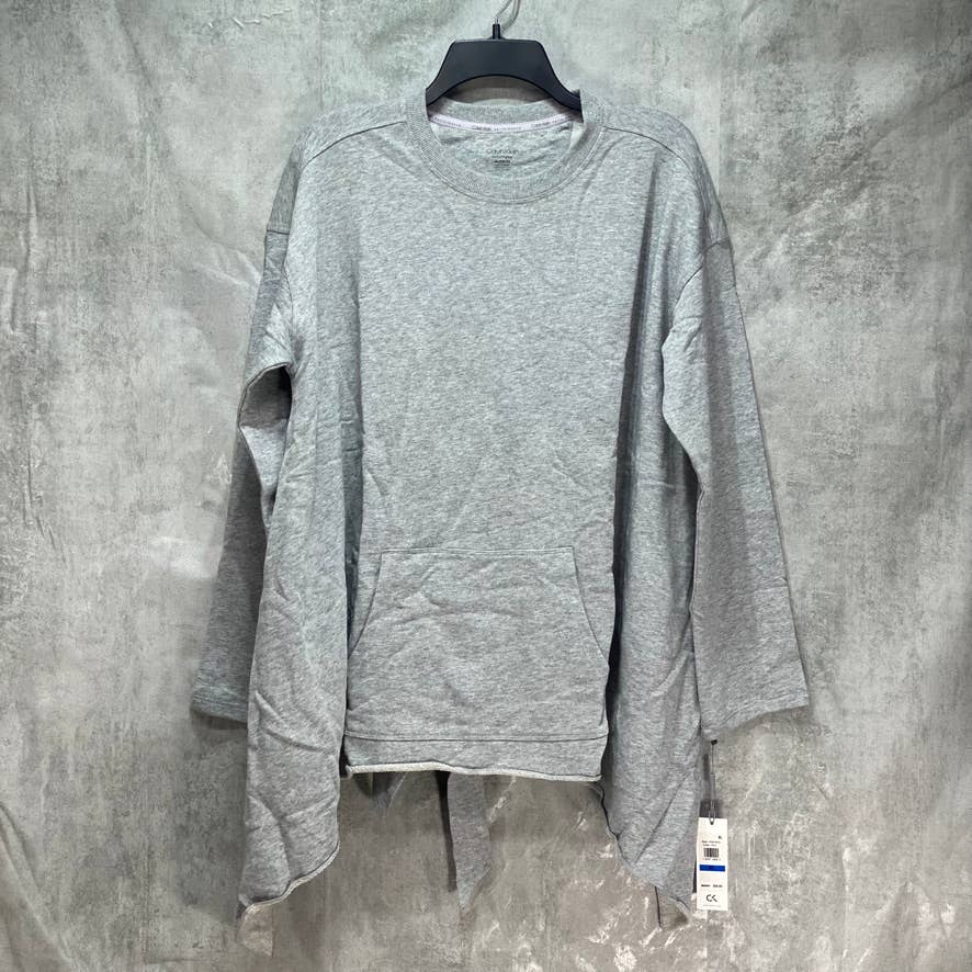 CALVIN KLEIN PERFORMANCE Grey Long Sleeve Tie-Back Top SZ XL