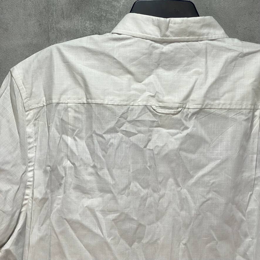 CLUB ROOM White Texture Stretch Short Sleeve Shirt SZ 2XL