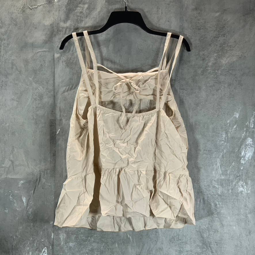 INC INTERNATIONAL CONCEPTS EARTH Women's Cashmere Cream Tie-Back Peplum Camisole