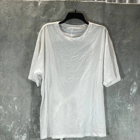 GUESS Women's White Open-Back Tie Detail Crewneck Short-Sleeve T-Shirt SZ L