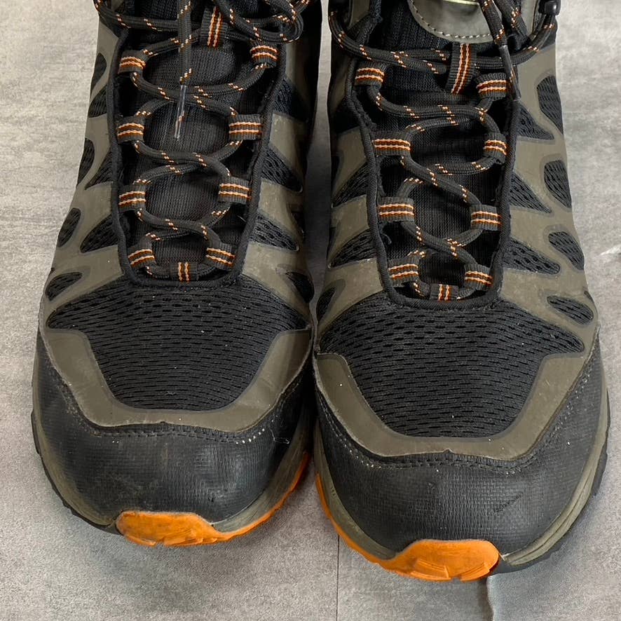 KHOMBU Men's Brown-Orange Vapor Mid Bungee Lace-Up Round-Toe Hiker Boots SZ 13