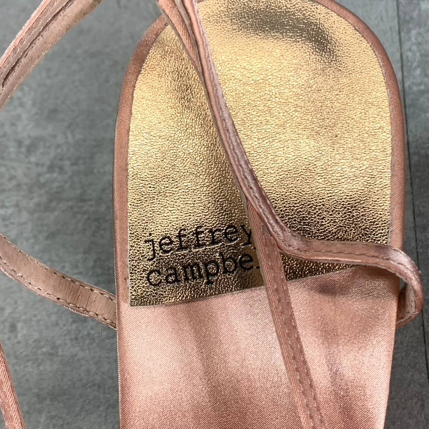 JEFFREY CAMPBELL Women's Natural Satin Take a Bow Square-Toe Slingback Sandals