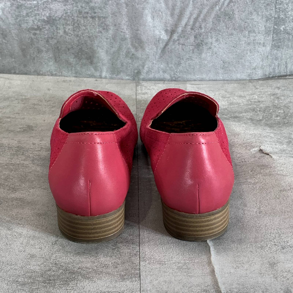 CLARKS COLLECTION Women's Fuchsia Suede Juliet Hayes Perforated Loafers SZ 8