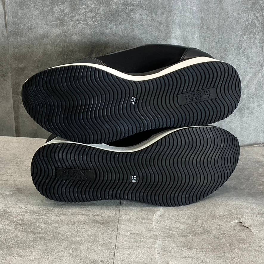 ALFANI Step N' Flex Women's Black Waldenn Lace-Up Wedge Platform Sneakers SZ 5.5