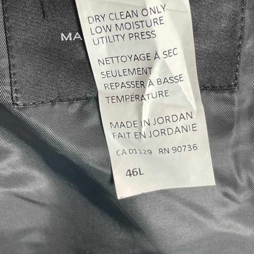 MARC NEW YORK Men's Light Grey Plaid Long Modern-fit Two-Button jacket SZ 46L