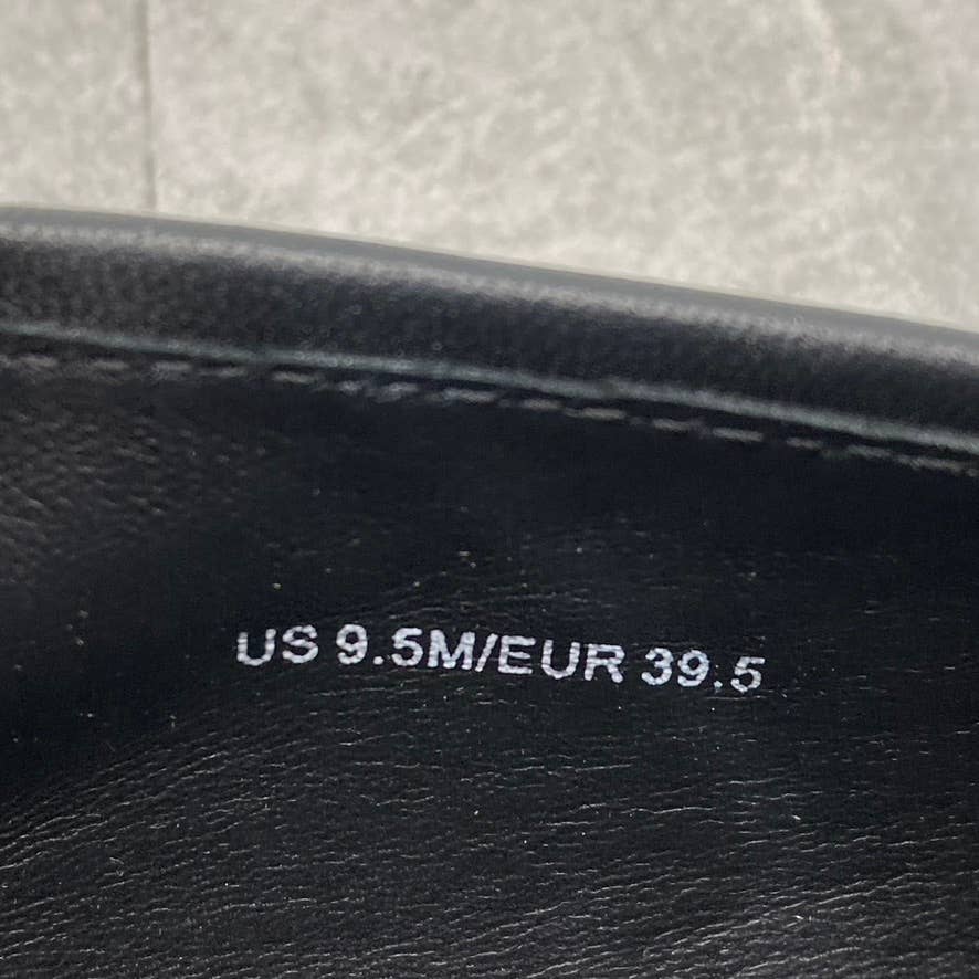 VINCE. Women's Black Leather Blair Croc-Embossed Slip-On Sneakers SZ 9.5