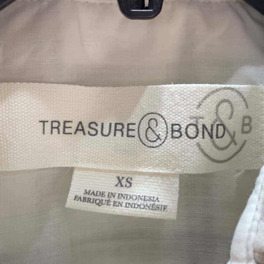 TREASURE & BOND Ivory Carsonpane Plaid Puff Sleeve Shirt Jacket SZ XS