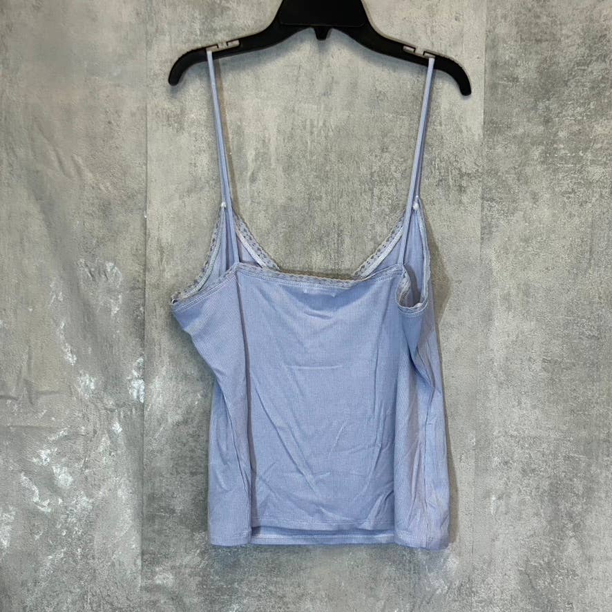 ABOUND Women's Blue Cashmere Lave-Trim V-Neck Rib Knit Camisole SZ XL