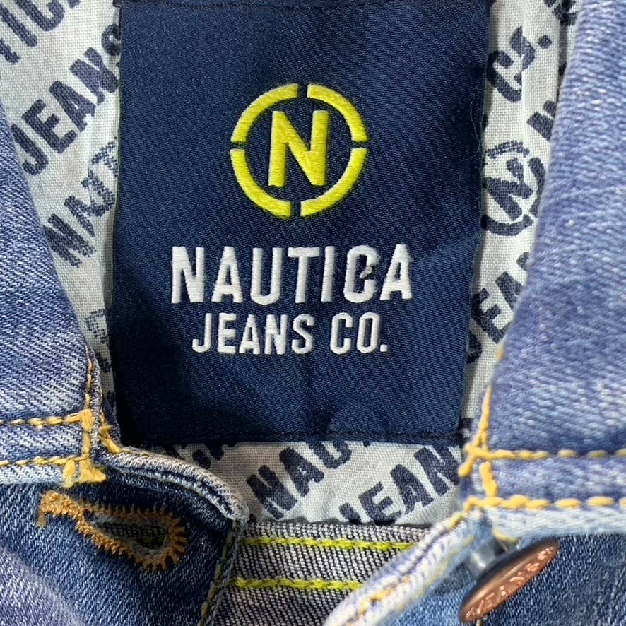 NAUTICA JEANS CO. Women's Light Wash True Flex Button-Up Utility Denim Jacket