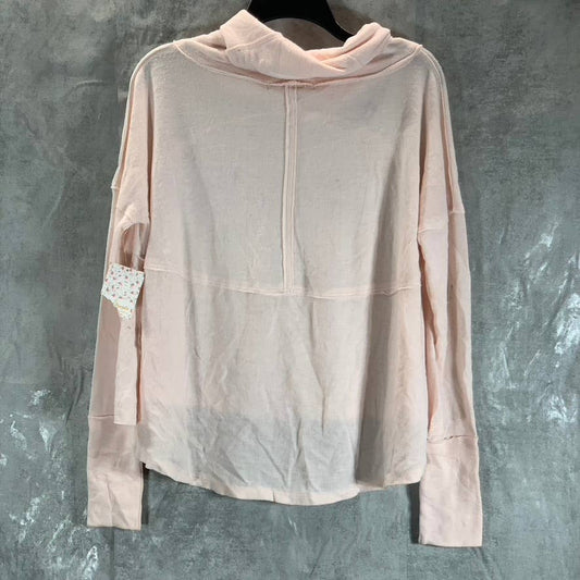 FREE PEOPLE Women's Natural Cozy Time Funnel-Neck Pullover Top SZ XS