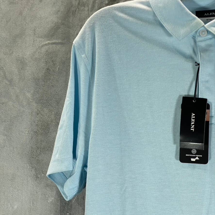 ALFANI Men's Sweet Seafoam Alfatech Stretch Solid Short-Sleeve Polo Shirt SZ M