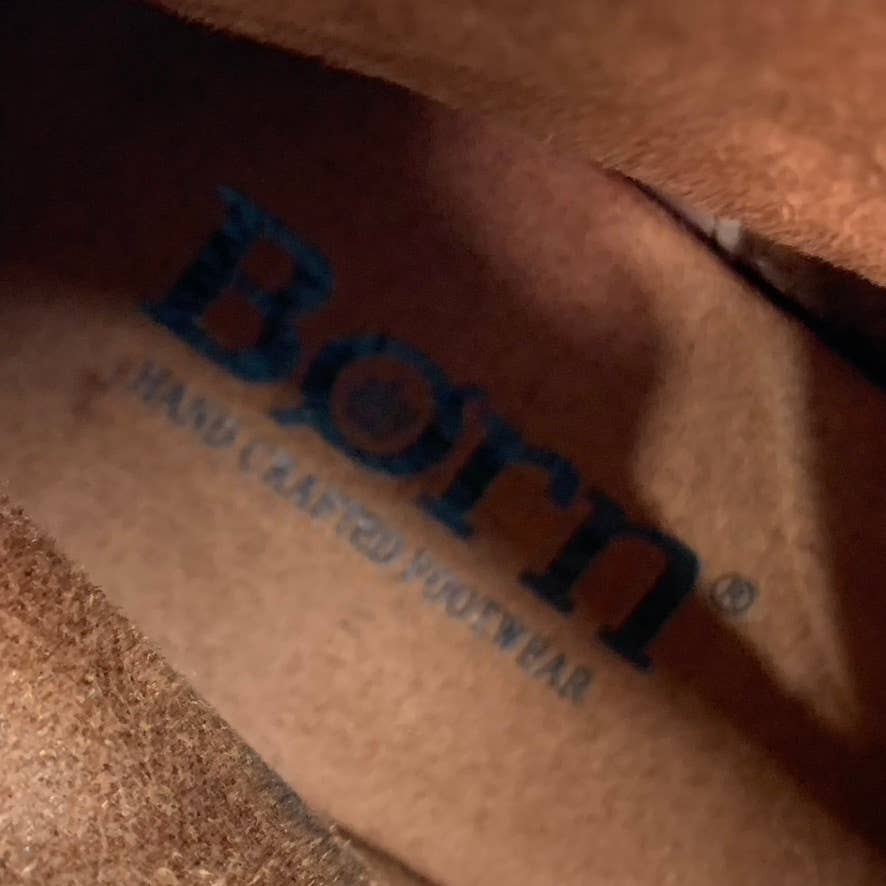 BORN Women's Brown Brinlee Round-Toe Block-Heel Ankle Boots SZ 7.5