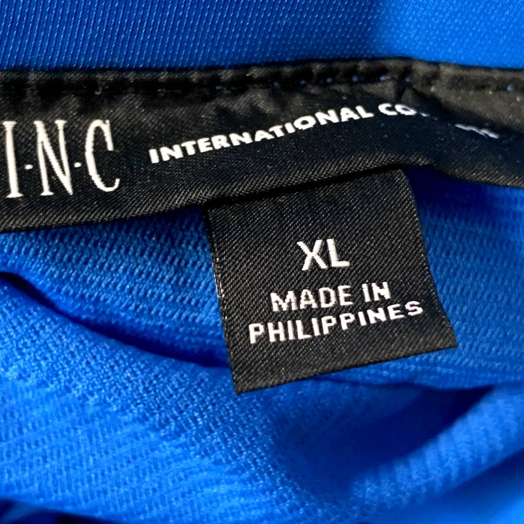 INC INTERNATIONAL CONCEPTS Bright Peacock Ruched Slit Midi Pull-On Skirt SZ XL