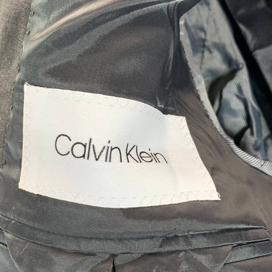 CALVIN KLEIN Men's Charcoal Long Skinny-Fit Two-Button Suit Jacket SZ 42L