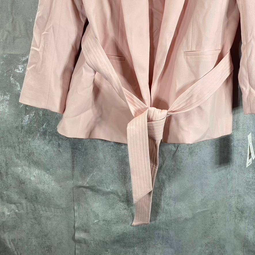 BAR III Women's Rosebud Textured Open-Front Shawl Collar Belted Blazer SZ L