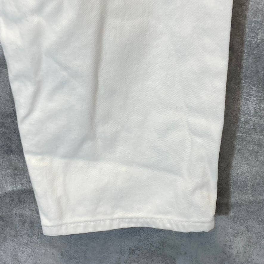 AFRM Women's White Luisa Distressed High-Rise Ankle Crop Skinny Denim Jeans SZ32