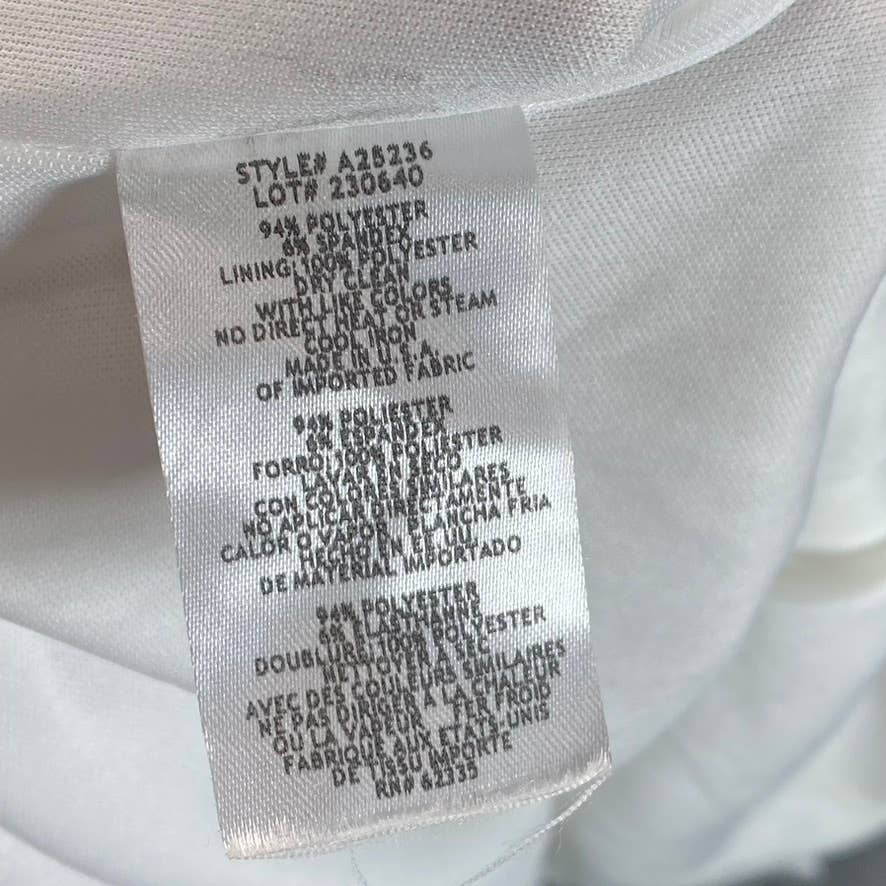 AQUA FORMAL Women's White One-Shoulder Scuba Crepe Midi Sheath Dress SZ 4