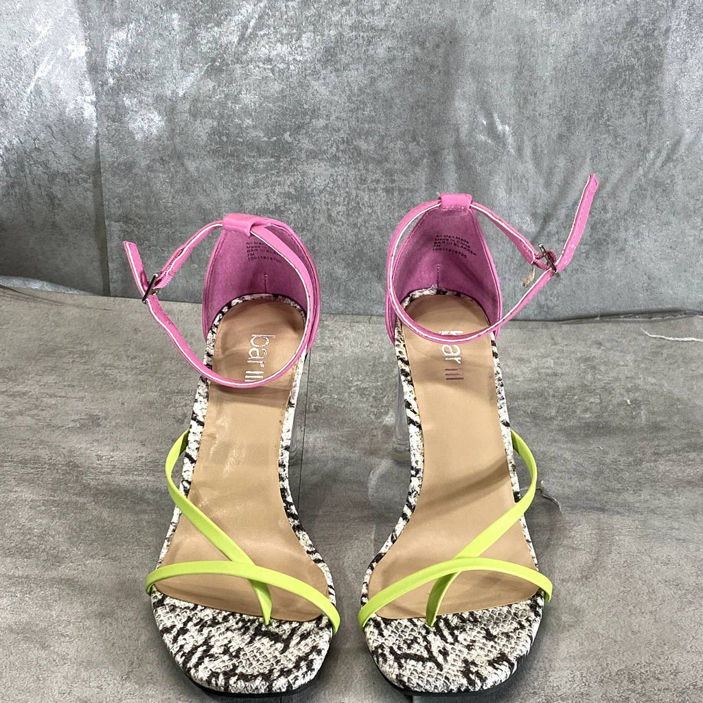 BAR III Women's Multi Smooth Blakke Square-Toe Ankle-Strap Block-Heel Sandal SZ7
