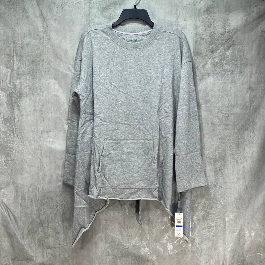 CALVIN KLEIN PERFORMANCE Grey Long Sleeve Tie-Back Top SZ XL